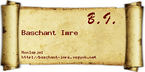 Baschant Imre névjegykártya